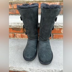 UGG Bailey Suede Button Triplet II Water-Repellent Tall Boots